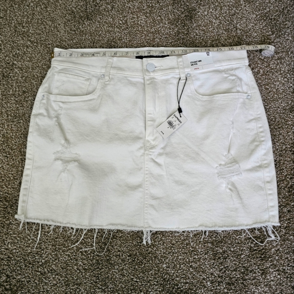 Express White Mini Skirt